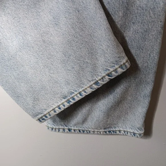 Good American Good '90s Jeans Womens Size 8/29 Blue Destroyed Denim Straight Leg - Picture 10 of 13